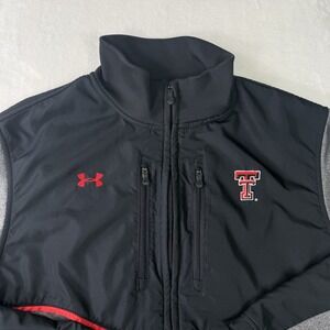 Texas Tech Red Raiders Under Armour Jacket Mens Large Black 1/2 Zip Loose